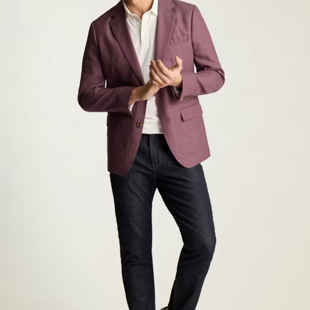 Men's Burgundy Sports Coat - Bonobos Jetsetter Unconstructed Blazer 46s athletic